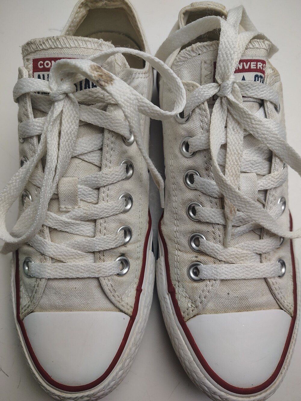 Converse Chuck Taylor Allstar Low Top White Canvas Lace-Up Sneakers Size 7 - Picture 9 of 10